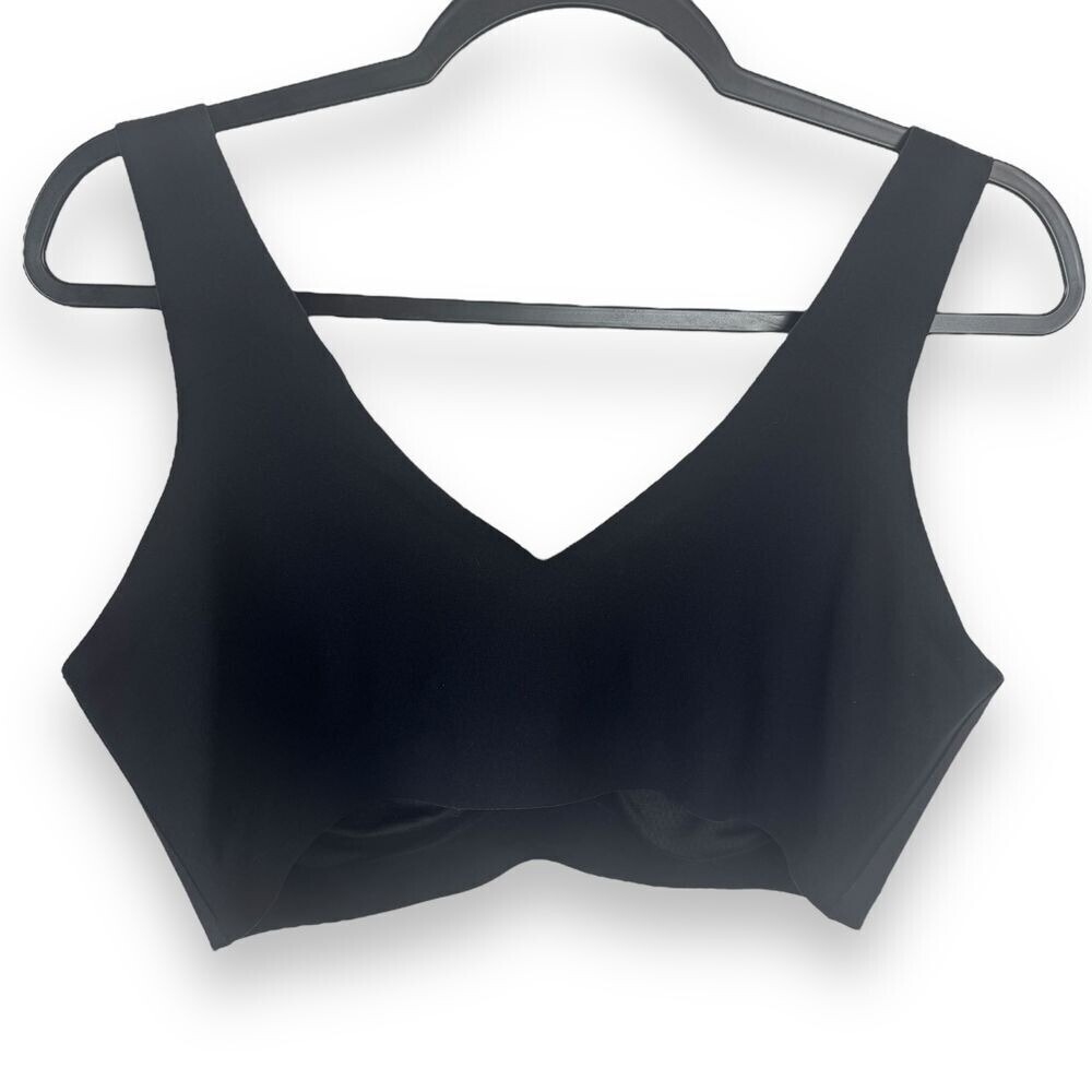Honeylove LiftWear V-Neck Bra Size 1X Black Wireless Sculpting Support Womens